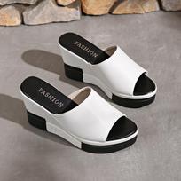 Fashion 2024 Fashion Flip Flops Women Shoes Slippers Platform Summer Shoes Open Toe Wedges Sandals Ladies Shoes Women Plus Size 35-40 35 smėlis
