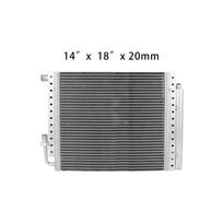 Universalus radiatoriaus aliuminio kondensatorius lygiagretaus srauto su džiovintuvu 14''x18''x20mm / 14''x23''x20mm sunkvežimiui, ekskavatoriui, automobiliui A/C 14 in x 18 in x 20mm