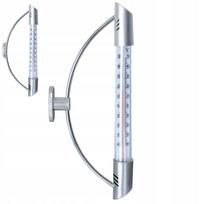 Lauko termometras ORION langui, balkonui ar sodui, sidabrinis