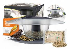 MODERNIŠIAUKLA LESYKLA PAUKŠČIAMS SU 1 KG LESALO BIRDYFEED ROUND TVIRTA