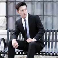 PLAYBOY Men's Slim Fit Black 4-Piece Suit 31
