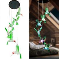 Cute Solar Wind Chime Colorful Gradient Hanging Wind Chime Hanging Lamp Solar Powered Landscape Lamp Hanging Solar Lights