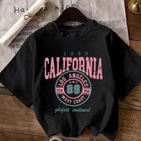 California Los Angeles 89 Graphic Women'S T-Shirt Crew Neck, Short Sleeve, Regular Length, Letter Print Top for All Seasons M juoda