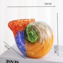 Glass Shell Sculpture Nautilus Transparent Colored Sea Shell Bivalve Shell Nail Conch Ocean Figurine Home Decoration Accessories