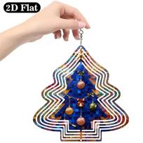 Festive Christmas Tree Iron Wind Chime Outdoor Holiday Decor Rustic Metal Wind Bell for Garden Patio mėlyna