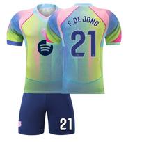 Kids Soccer Jersey UEFA Champions League F. DE JONG 21 Breathable Polyester Training Top 100-110 CM