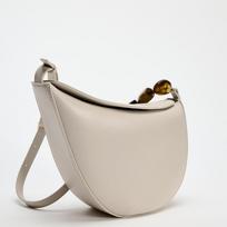 Stone Decorative Asymmetrical Shoulder Bag Messenger Bag smėlis
