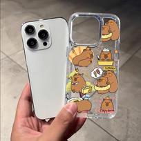Cute cartoon capybara Phone Case for iPhone 17 16e 16 15 14 13 12 11 Pro Max 7 Plus X XR XSMax Airbag Anti Fall Clear Back Cover iPhone XSMax
