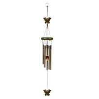 Rustic Style Metal Wind Chimes Aluminum Pipe Butterfly Design Outdoor Wind Chimes Soothing Double Fishes Windchime Lawn Garden