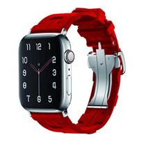 Originalus minkštos gumos dirželis Apple Watch 49mm 45mm 41mm 44mm 42mm 38mm, su metaliniu sagtimi, apyrankė IWatch #42/44/45/46/49mm gray