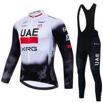 Vyriškas ilgomis rankovėmis kostiumas Pavasariui, Vasarai ir Rudeniui Road Bike Dviratininko kostiumas Dviratininko kostiumas UAE Team UAE Dviratininko kostiumas XS white