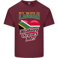 My Wife is South African Nothing Scares Me Africa Unisexs Light Cotton TShirt S