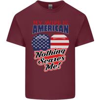 My Wife is American Nothing Scares Me USA Unisexs Light Cotton TShirt S