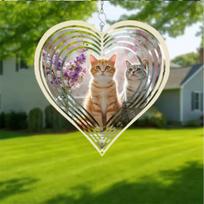 Custom Heart Iron Wind Chime Personalized Engraving Wedding Anniversary Gift Rustic Metal Art Decor