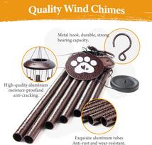 Commemorative Weather Resistant Handmade Glossy Finish Wind Chimes 6 Aluminum Alloy Tubes Hooks for Outdoor Home Garden rausvai geltonas