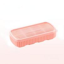 Ice Cube Tray with Lid,Easy-Release Ice Cube Maker Silicone Ice Cube Mold Stackable DIY Homemade Popsicle Mold rožinė