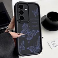 Solid Color Butterfly Silicone Shell For Samsung S24 S23 S22 Ultra S21 S20 Fe A14 A34 A15 A35 A52 A53 A54 5g A55 Shockproof Soft Case Cover Samsung S24 juoda