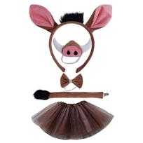 Pig Costume Set Warthogs Ears Nose Tail Glove,Tutus,Bowtie Pig Fancy Dress Costume Kit Accessories for Halloween Party