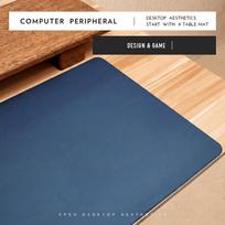 Stitched Mouse Pad PU Leather Writing Pad Easy to Clean Keyboard Mice Mat  Students 60x30cm tamsiai mėlyna spalva