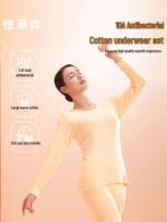 Hengyuanxiang Women's Round Neck Wool Thermal Set nefritas