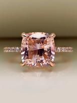 4-carat Morganite 925 Sterling Silver Ring, Light Luxury, Niche, Exquisite, High-end, Cool Style, Rose Gold Plated Diamond Ring 5
