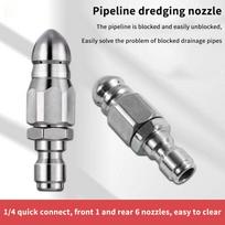 Water Jet High Pressure Sprayer Nozzle Clean Sewer 1/4  Stainless Steel Pressure Washer Quick Plug Drain Hose Nozzle Tool Water sidabras