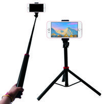 2M Foldable Wireless Selfie Stick Rotatable Mini Tripod Invisible Flexible Extended Video/Vlog LED Fill Light Beauty Enhancing FT juoda