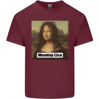 Mona Lisa Parody Monday Lisa Unisexs Light Cotton TShirt S black