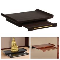 Buddha Shelf Altar for Storage, Mandir Feng Shui Temple Living Room Decoration, Chinese Buddhist Dark 38cmx25cm