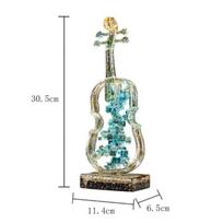 Dervos rankdarbiai Tuščiaviduris Krištalinis Skaidrus Smuikas Muzikos Instrumentas Statulėlė Geometrinis Kvadratas Čelas Namų Dekoras mėlyna