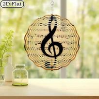 Notes Iron Wind Chime Modern Geometric Design Durable Metal Wind Bell for Patio Home Decor smėlis