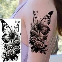 1 lapas Gyvatė Drugelis Kompasas Gėlės Laikinos Tatuiruotės Moterims Mergaitėms Vandeniui Atsparūs Realistiški Netikri Tatuiruotės Lipdukai Ilgai Išliekantys China Mainland