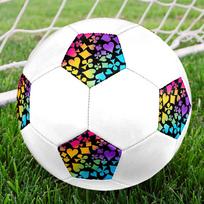 1PC Colorful Cards Soccer Ball Size 5 Football Machine Sewn Indoor/Outdoor Universal Football W76 Size 5