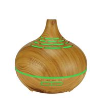 400ml Aroma Essential Oil Diffuser Wood Grain Hollow Ultrasonic Air Humidifier With 7 Color Soothing Light For Home Bedroom Yoga AU