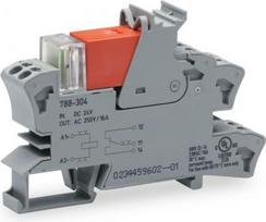 Relay socket with relay and status each 1 changeover contact (1 u) 24 VDC, grey 788-304 | 4044918052009
