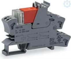 Relay socket with relay and status each 2 changeover contacts (2u) 24 VAC, grey 788-512 | 4045454424145