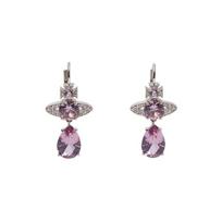 Vivienne Westwood Ismene Drop Mermaid Tears Crystal Embellished Star Ring Pattern Crystal Earrings Women earrings Purple 62020110-02P271-IM Box