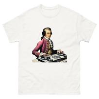 Mozart DJ Shirt Funny Classical Music TShirt Baroque Composer Tee for Music Lovers DJs Retro Party Gift Tee Unisex Trendy Top M