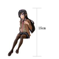 Anime Bunny Girl figure Sakurajima Mai figuras Cute anime JK girl Action Figure Sitting Pose model statue Collect Toy doll Gifts 15CM