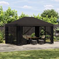Gazebo 4 x 3 m Anthracite Polyester and Steel 190 gsm