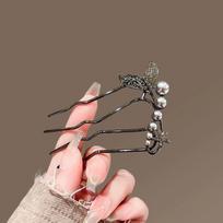1pc New Fashionable Commuter Comb Disc Hair Bead Four Toothed Comb Disc Hair Artifact Hairpin Female Hairpin Retro Insert Comb