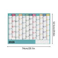 2026 m. Planavimo sieninis kalendorius 74X52,5X0,5cm Dideliems biurams Mėnesinis sieninis kalendorius Mentiniam mokymuisi Mokyklos užduotims Namų valymui