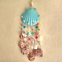 Seashell Wind Chime: the Tranquil Sound of a Coastal Beach, a Zen Garden Decoration, Made with Scallop Shells and Glass Beads (as the picture,L)