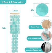 Wind Chimes for Outside - 31'' Handcrafted Turquoise Capiz Shells Windchime for Garden Coastal Style Beach Wedding Hanging Gift (Turquoise,31") turkis