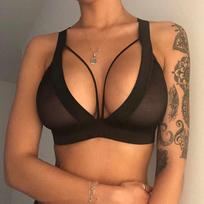 Sexy Women Girl Hollow Out Elastic Cage Bra Bandage Strappy  Bra L juoda