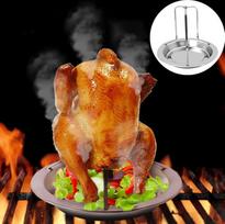 Stainless Steel Chicken Turkey Roaster Oven Bbq Grill Rack Stand Holder Tray Turkey Chicken Roaster