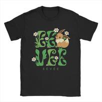 Pokemon Eevee Floral First Generation T Shirt Summer  Cotton T Shirts For Men Fashion Loose Tshirt Short Sleeves Streetwear Tees S