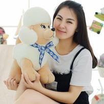 Cute Poodle Plush Toy Soft Stuffed Animal Dog Doll Realistic Simulation Stitch Gift for Birthday Xmas 23cm