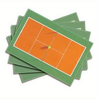 Lininė padėkliukas Teniso kortas Sportas Raketė Kamuolys Dizainas Plaunamas Karščiui atsparus Virtuvės Valgomojo stalo kilimėlis Namų dekoras 4Pcs-30X45cm(12X18in