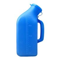 2000ml Capacity Men's Urinal With Lid Travel Urinal Pee Tools Large Capacity Urinal  For Car Use Square Blue